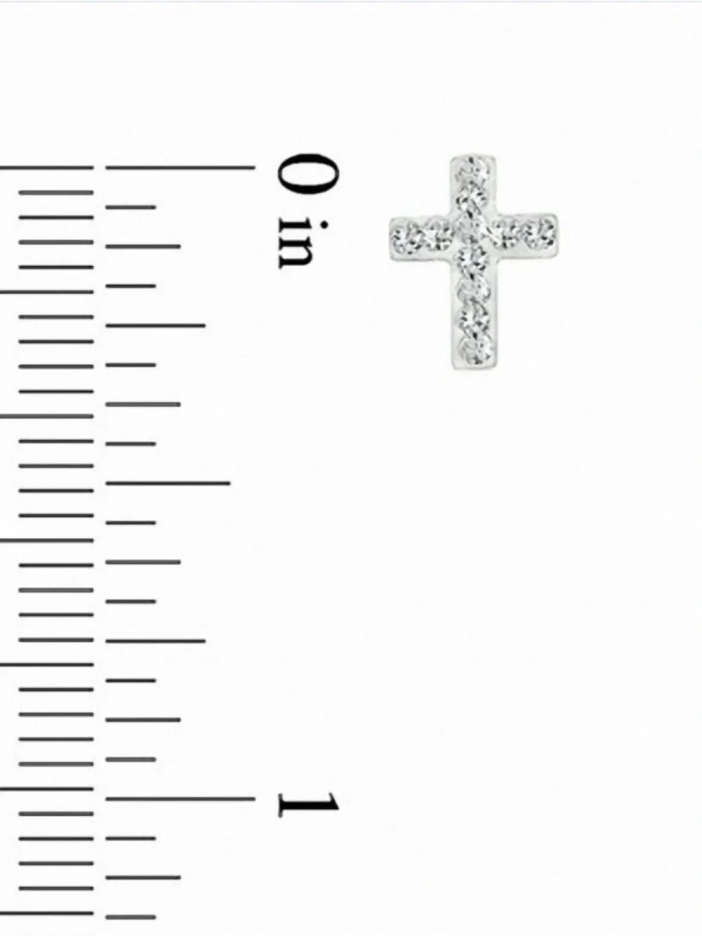 Child's Crystal Cross Earrings in 14K Gold